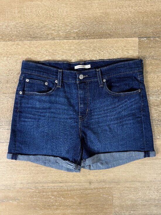 Levi's Pants - Levi's Mid Length Dark Indigo Wash Cuffed Denim Shorts | 32